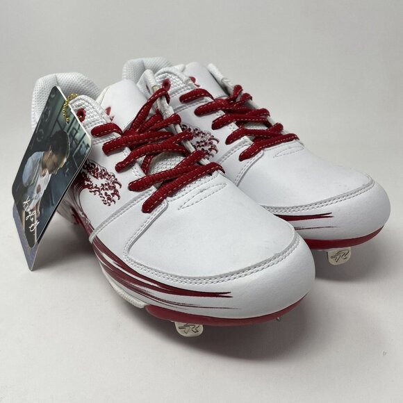 Ringor Flite Spikes Softball Metal‎ Cleats Womens 9 Rising Tide White Red Shoes - Picture 1 of 12